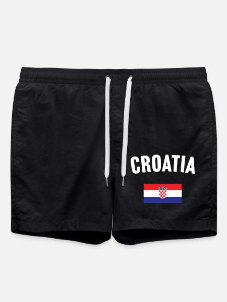 Croatia Flag - Swim Trunks - black