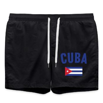 Kuba Flagge - Badeshorts - Schwarz - Vorne - AI Model Male 185 light (185cm)