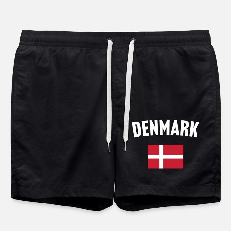 Dänemark Flagge - Badeshorts - Schwarz