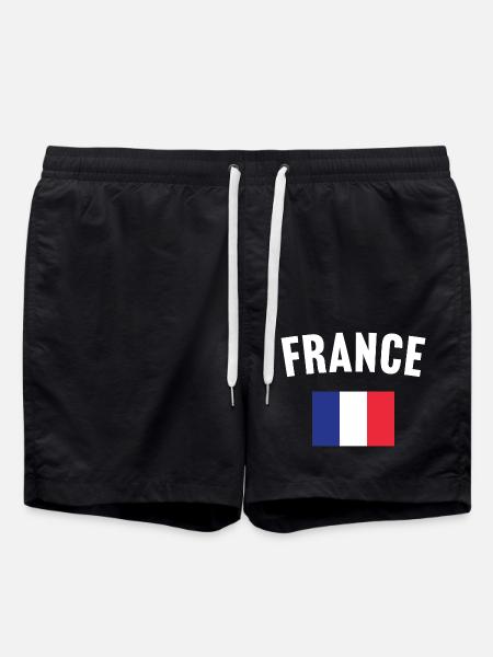 France Flag - Swim Trunks - black