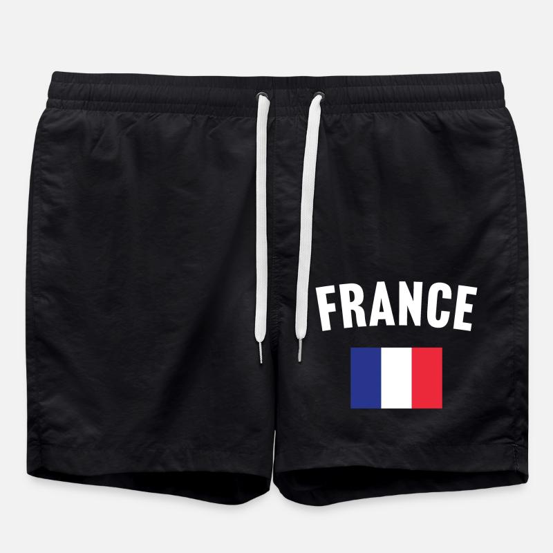 France Flag - Swim Trunks - black