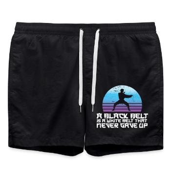 A Black Belt Is A White Belt That Never Gave Up - Swim Trunks - black - Front - AI Model Male 185 light (185cm)