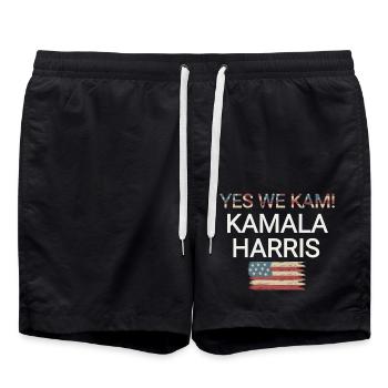 Yes We Kam - Swim Trunks - black - Front - AI Model Male 185 light (185cm)