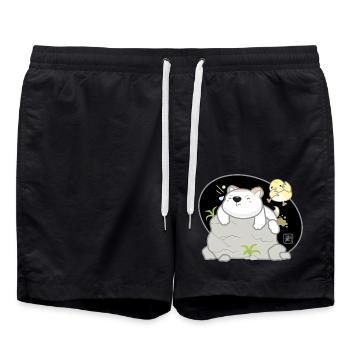 Hund koreanisch - japanischer Stil 08 - Badeshorts - Schwarz - Vorne - AI Model Male 185 light (185cm)