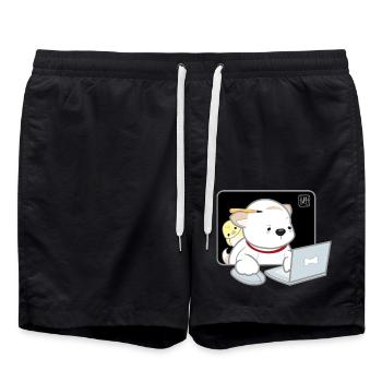 Hund koreanisch - japanischer Stil 05 - Badeshorts - Schwarz - Vorne - AI Model Male 185 light (185cm)