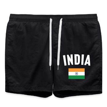 Drapeau de l’Inde - Short de bain - noir - Devant - AI Model Male 185 light (185cm)