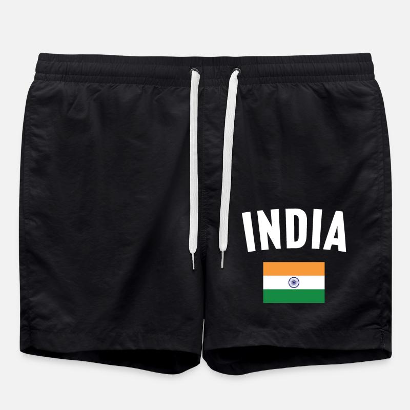 India Flag - Swim Trunks - black