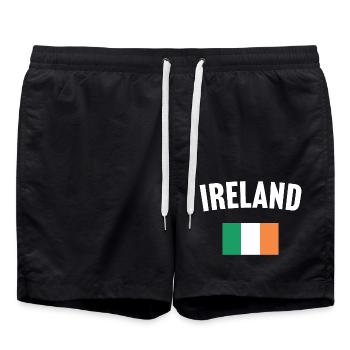 Irland Flagge - Badeshorts - Schwarz - Vorne - AI Model Male 185 light (185cm)