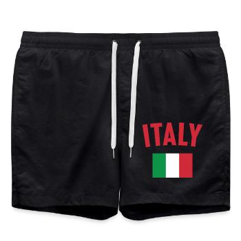 Drapeau de l’Italie - Short de bain - noir - Devant - AI Model Male 185 light (185cm)
