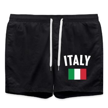 Italy Flag - Swim Trunks - black - Front - AI Model Male 185 light (185cm)