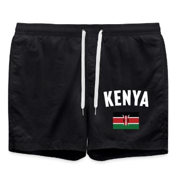 Drapeau du Kenya - Short de bain - noir - Devant - AI Model Male 185 light (185cm)