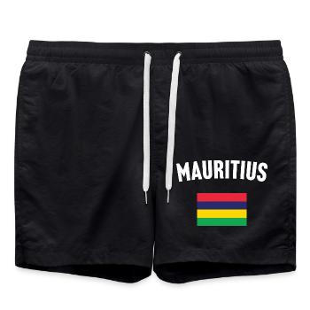 Mauritius Flag - Swim Trunks - black - Front - AI Model Male 185 light (185cm)