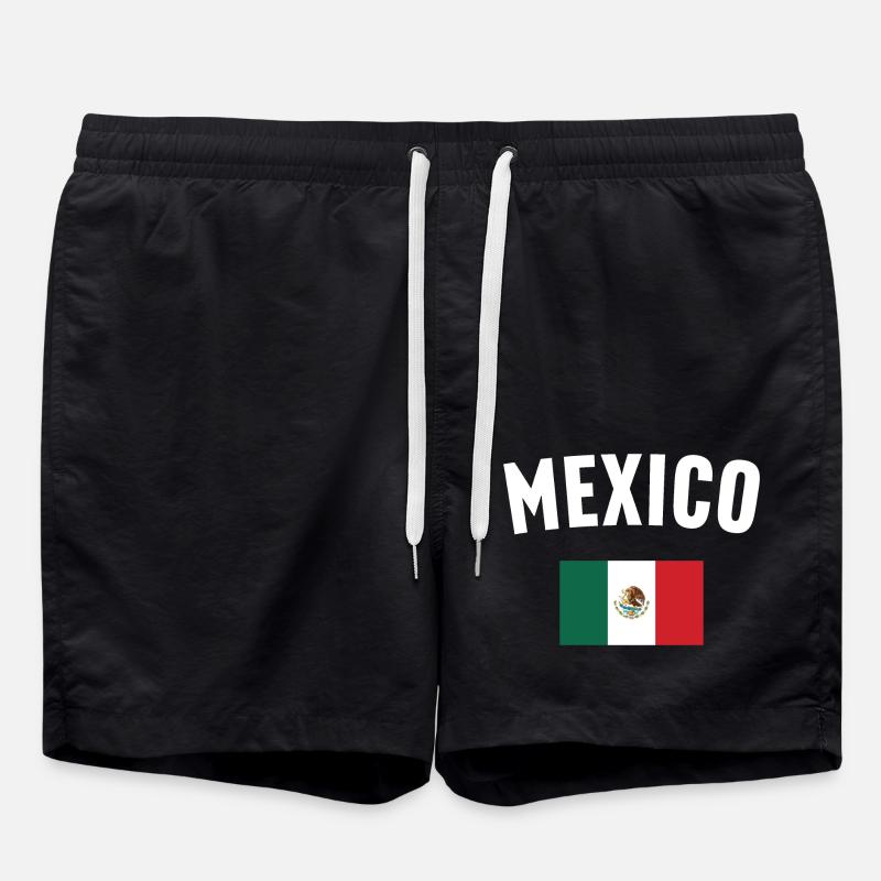 Mexico Flag - Swim Trunks - black