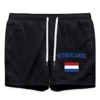 Netherlands Flag - Swim Trunks - black - Front - AI Model Male 185 light (185cm)