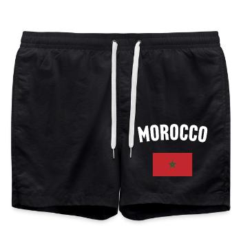 Drapeau du Maroc - Short de bain - noir - Devant - AI Model Male 185 light (185cm)