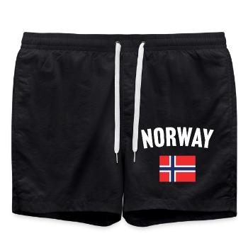 Norway Flag - Swim Trunks - black - Front - AI Model Male 185 light (185cm)