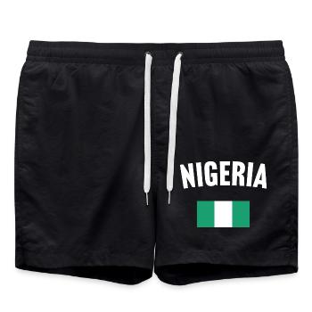 Drapeau du Nigeria - Short de bain - noir - Devant - AI Model Male 185 light (185cm)