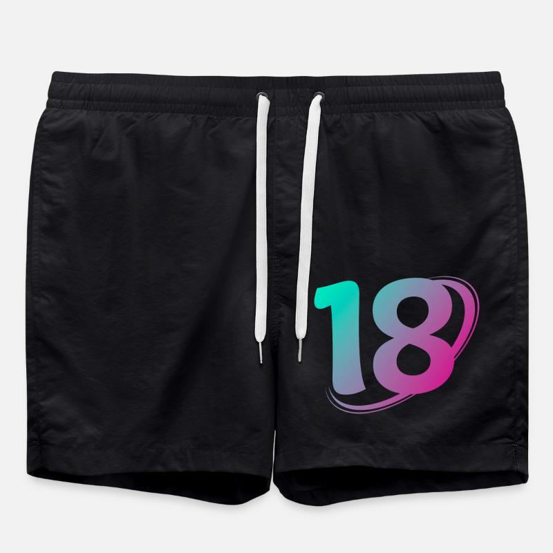 Nummer 18 mehrfarbig - Badeshorts - Schwarz