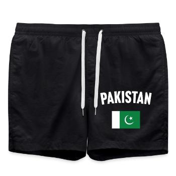 Pakistan Flagge - Badeshorts - Schwarz - Vorne - AI Model Male 185 light (185cm)