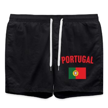 Portugal Flag - Swim Trunks - black - Front - AI Model Male 185 light (185cm)