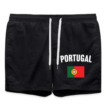 Portugal Flag - Swim Trunks - black - Front - AI Model Male 185 light (185cm)