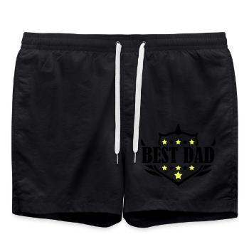 best dad - Badeshorts - Schwarz - Vorne - AI Model Male 185 light (185cm)