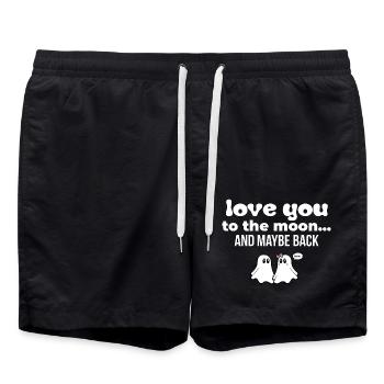 T-shirts with Funny Phrases - Fantasmitas 09 - Swim Trunks - black - Front - AI Model Male 185 light (185cm)