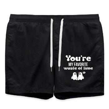 T-shirts with Funny Phrases - Fantasmitas - Swim Trunks - black - Front - AI Model Male 185 light (185cm)