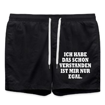 J’ai déjà compris ça, je m’en fiche - Short de bain - noir - Devant - AI Model Male 185 light (185cm)