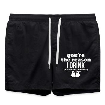 V01 CITATIONS DE GHOST 15 - Short de bain - noir - Devant - AI Model Male 185 light (185cm)