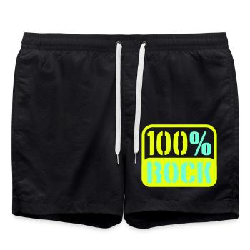 100% Percent Rock Heavy Metal Musique Texte Logo Fun - Short de bain - noir - Devant - AI Model Male 185 light (185cm)