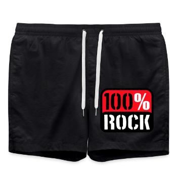 100% Percent Rock Heavy Metal Musique Texte Logo Fun - Short de bain - noir - Devant - AI Model Male 185 light (185cm)