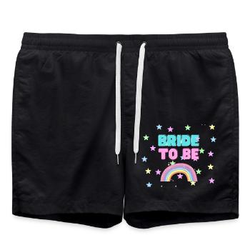 Junggesellinnenabschied süß&bunt Bride to be - Badeshorts - Schwarz - Vorne - AI Model Male 185 light (185cm)
