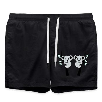 koalabär comic baum 2 - Badeshorts - Schwarz - Vorne - AI Model Male 185 light (185cm)