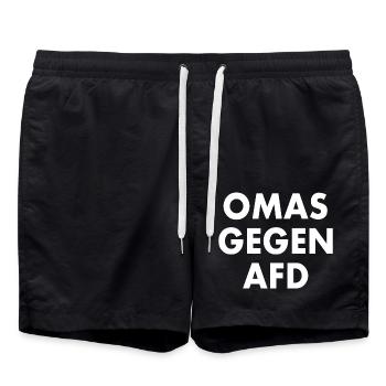 Omas gegen afd - Badeshorts - Schwarz - Vorne - AI Model Male 185 light (185cm)