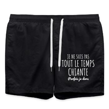 Je ne suis pas chiante tout le temps - Short de bain - noir - Devant - AI Model Male 185 light (185cm)
