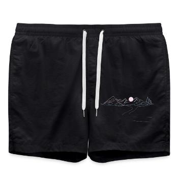 Ruhige Alpendämmerung Tranquil Alpine Dawn - Badeshorts - Schwarz - Vorne - AI Model Male 185 light (185cm)