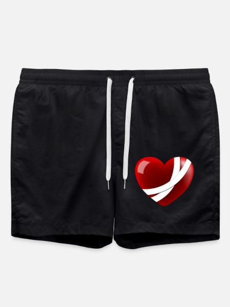 Wounded Heart - Swim Trunks - black