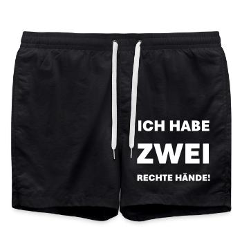 Ich habe zwei Rechte Hände - Badeshorts - Schwarz - Vorne - AI Model Male 185 light (185cm)
