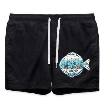 Fisch - Badeshorts - Schwarz - Vorne - AI Model Male 185 light (185cm)
