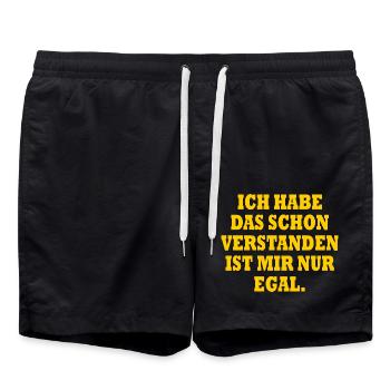 ich habe das schon verstanden ist mir nur egal - Badeshorts - Schwarz - Vorne - AI Model Male 185 light (185cm)