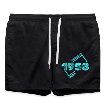 1958 - Badeshorts - Schwarz - Vorne - AI Model Male 185 light (185cm)