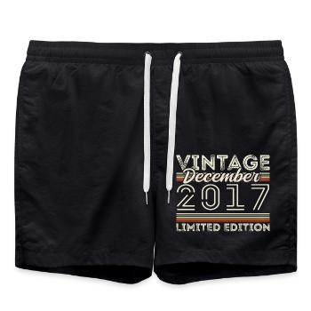 Vintage Décembre 2017 - 8e Anniversaire Décember - Short de bain - noir - Devant - AI Model Male 185 light (185cm)