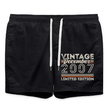Vintage Décembre 2007 - 18e Anniversaire Décember - Short de bain - noir - Devant - AI Model Male 185 light (185cm)
