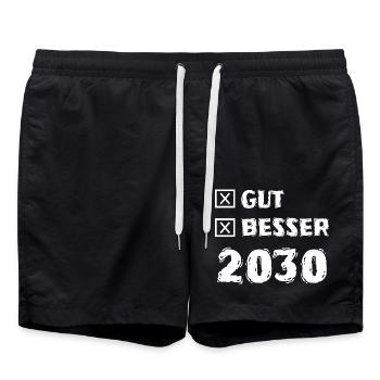 Gut 2030 - Badeshorts - Schwarz - Vorne - AI Model Male 185 light (185cm)
