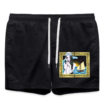 Marin maritime Fille Voile - Short de bain - noir - Devant - AI Model Male 185 light (185cm)