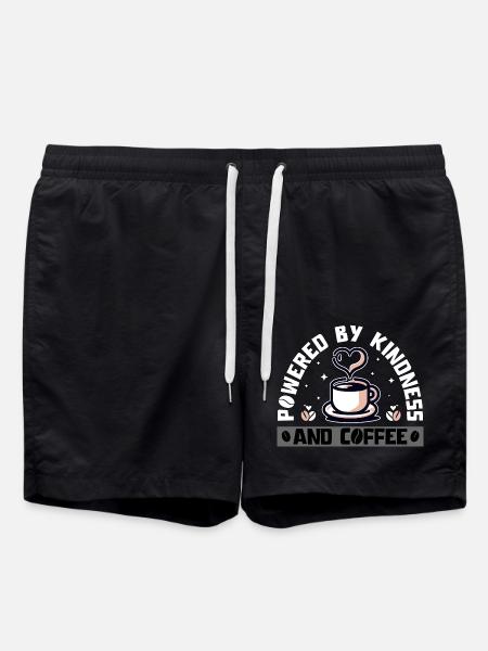 POWERED BY KINDNESS AND COFFEE - Swim Trunks - black
