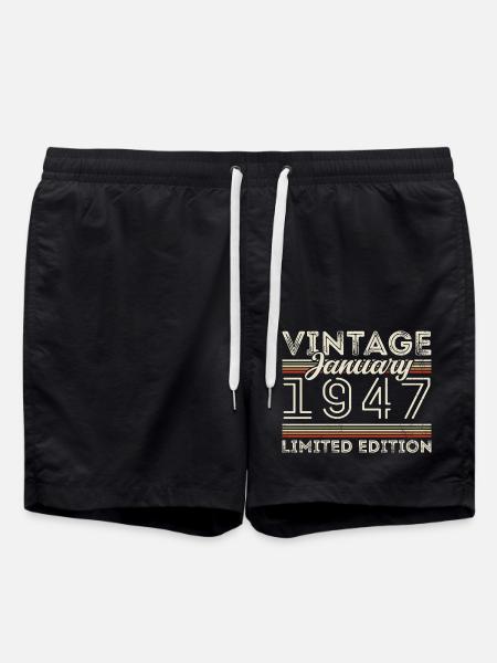 Januar 1947 Født i 1947 - Fødselsdag januar 1947 - Badeshorts - sort