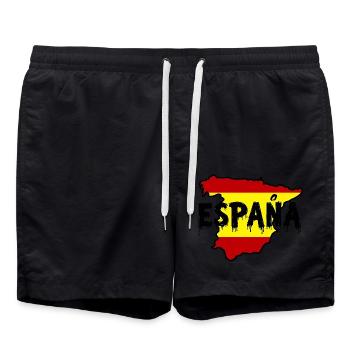 España Map with Dripping Text Design - Swim Trunks - black - Front - AI Model Male 185 light (185cm)