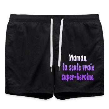 Mutter Mutter Humor Witz Geschenk 7 - Badeshorts - Schwarz - Vorne - AI Model Male 185 light (185cm)